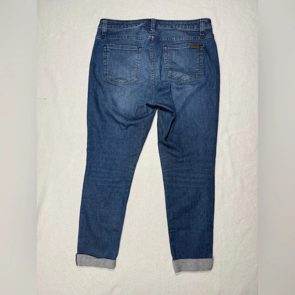Michael Kors Blue Izzy Skinny Cropped Raw Hem Casual Denim Jeans Size 6 #1918